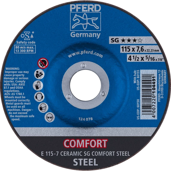 Tisztítókorong E 115-7 CERAMIC SG COMFORT STEEL