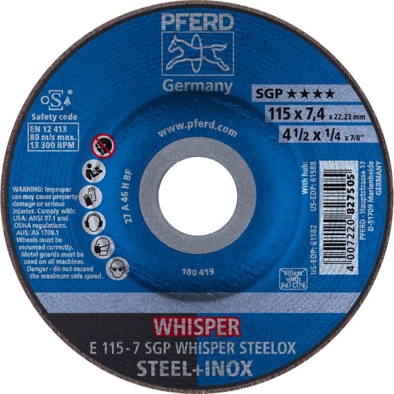 Tisztítókorong E 115-7 SGP WHISPER STEELOX