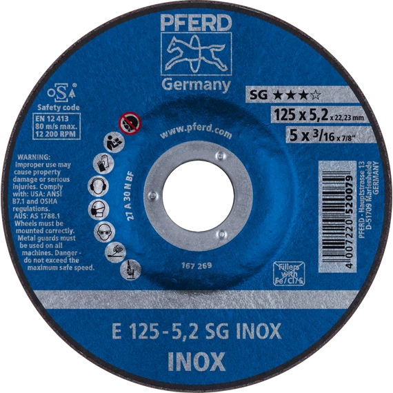 Tisztítókorong E 125-5,2 SG INOX