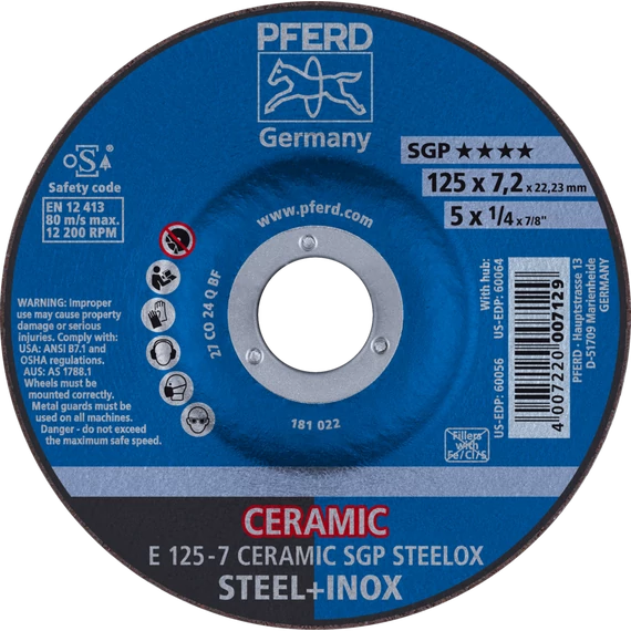 Tisztítókorong E 125-7 CERAMIC SGP STEELOX