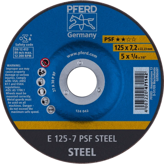 Tisztítókorong E 125-7 PSF STEEL