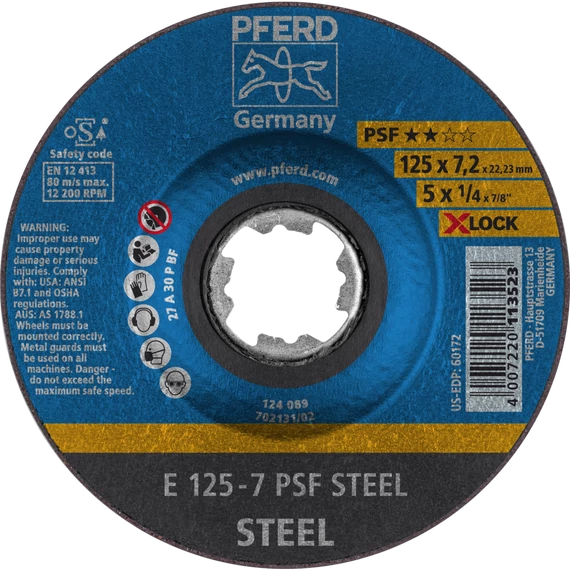 Tisztítókorong E 125-7 PSF STEEL/X-LOCK