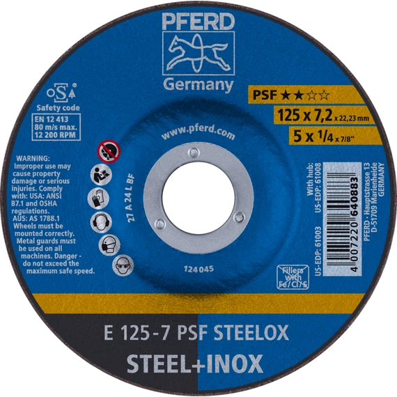 Tisztítókorong E 125-7 PSF STEELOX