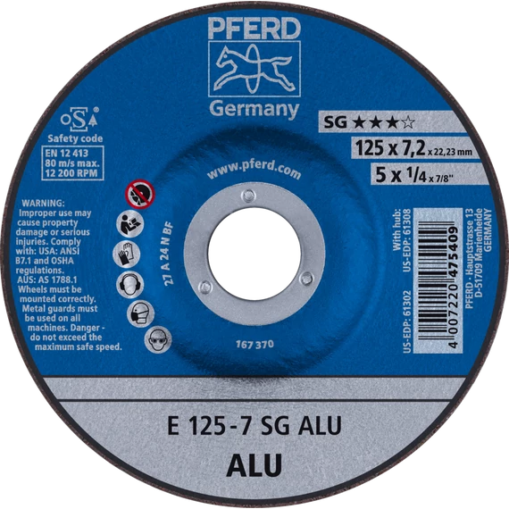 Tisztítókorong E 125-7 SG ALU