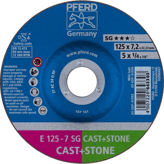 Tisztítókorong E 125-7 SG CAST+STONE