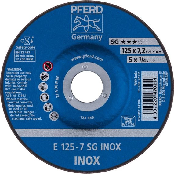 Tisztítókorong E 125-7 SG INOX