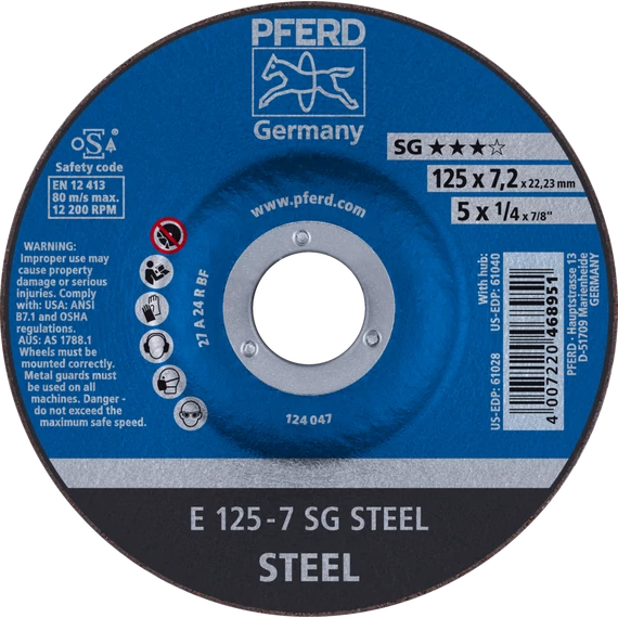 Tisztítókorong E 125-7 SG STEEL