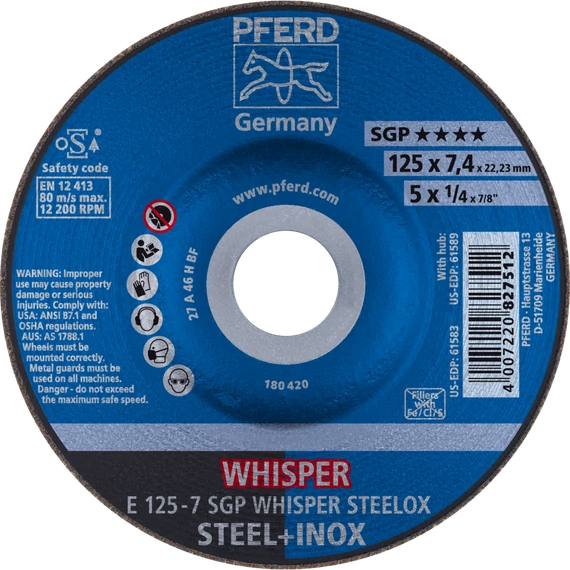 Tisztítókorong E 125-7 SGP WHISPER STEELOX