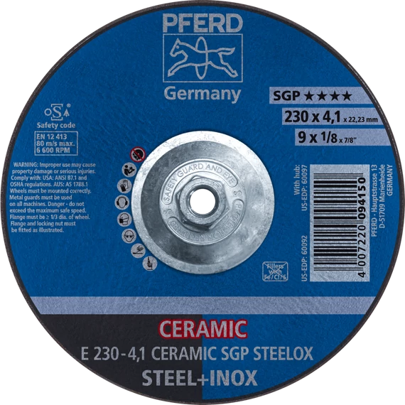 Tisztítókorong E 230-4,1 CERAMIC SGP STEELOX