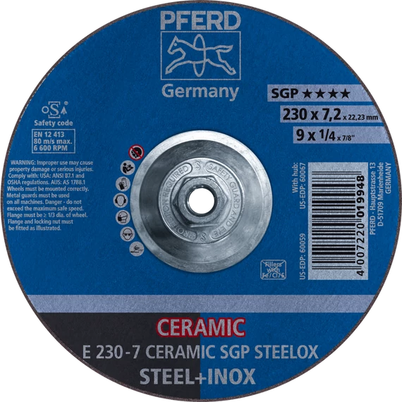 Tisztítókorong E 230-7 CERAMIC SGP STEELOX