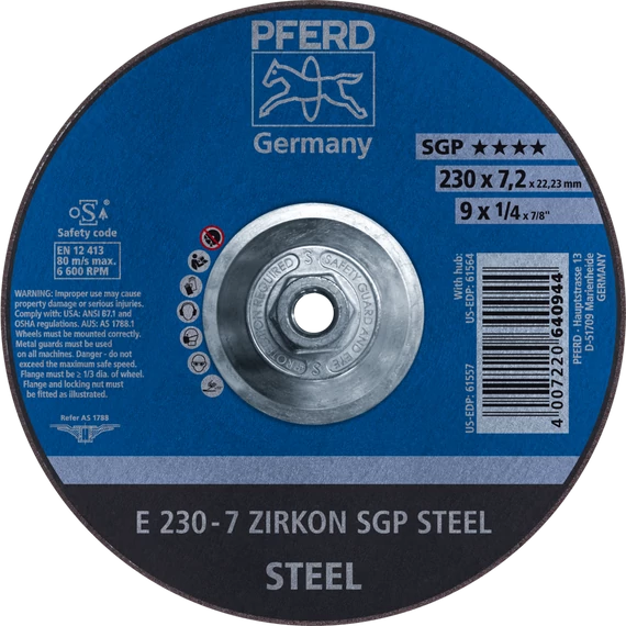 Tisztítókorong E 230-7 ZIRKON SGP STEEL