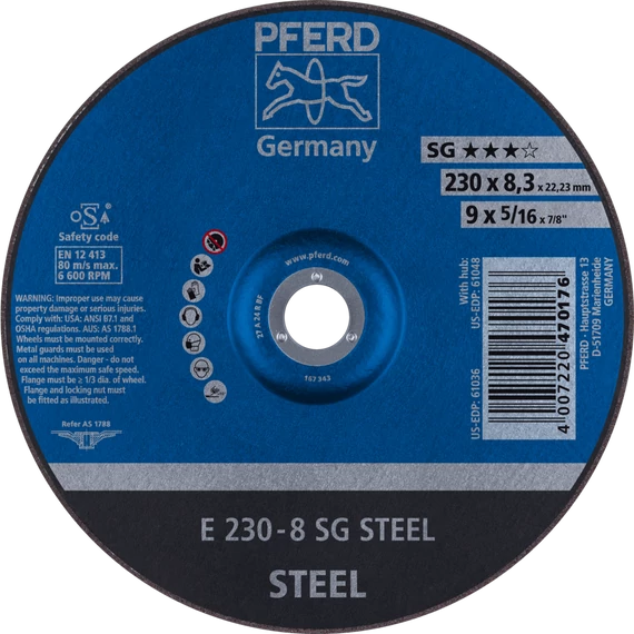 Tisztítókorong E 230-8 SG STEEL