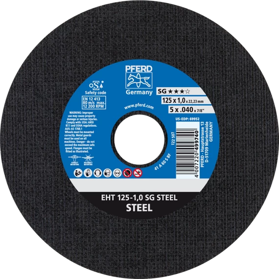 Vágókorong EHT 125-1,0 SG STEEL