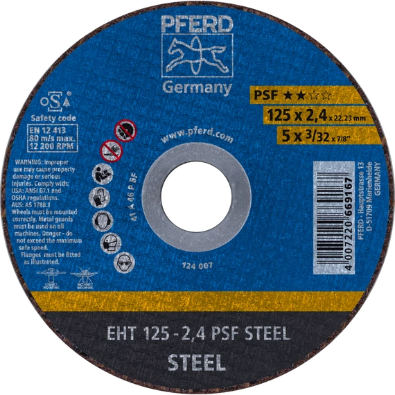 Vágókorong EHT 125-1,6 PSF STEEL