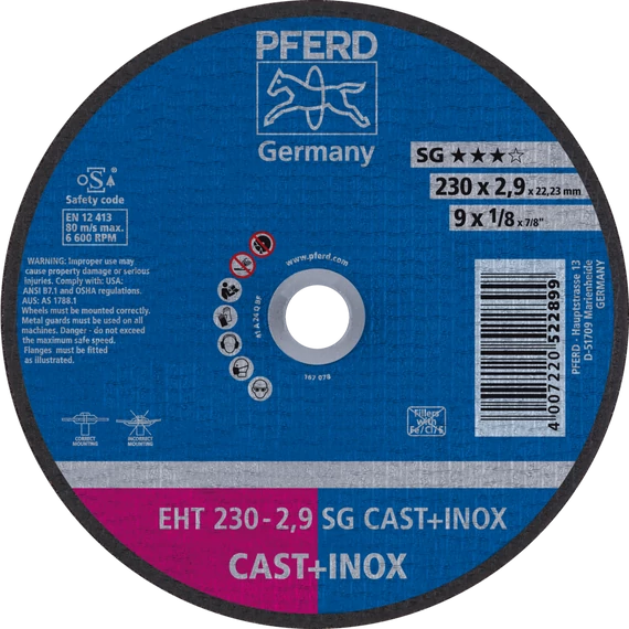 Vágókorong EHT 230-2,9 SG CAST+INOX